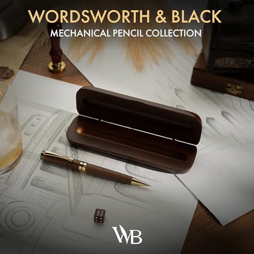 Wordsworth & Black Bamboo Mechanical Pencil, 0.7mm Graphite Lead Gold Finish | Wooden Presentation Gift Box, Instructions Booklet, Brown Wood, Writing, Drafting & Sketching for Architects & Engineers - color: Brown Wood