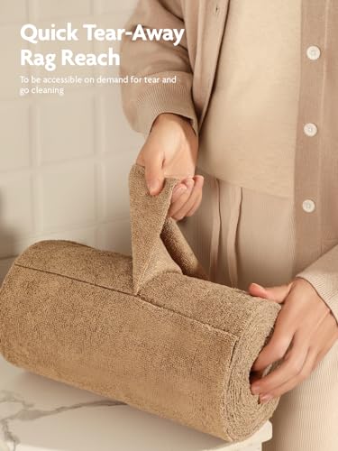 Fantasticlean Microfiber Cleaning Cloth Roll- 90 Sheets, 12" x 12" (Tan) - color: Tan, size: 90 pack