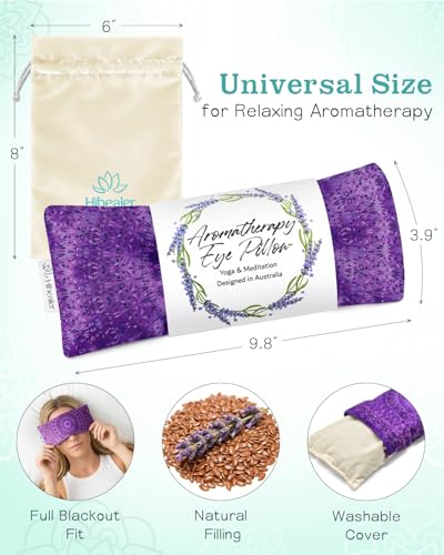Hihealer Lavender Eye Pillow for Relaxation, Yoga, Sleep, Weighted Eye Mask - color: Deep Royal Purple