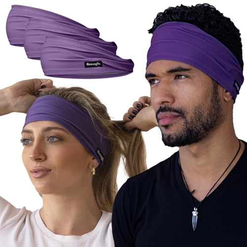 Good Bands Sweat Headbands for Men and Women, Non Slip Workout Sweatband - color: Purple, size: Single