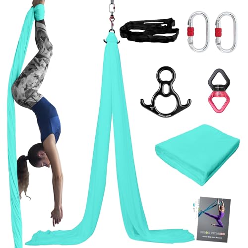 PRIOR FITNESS Aerial Silks Kit, SGS&CE Certified, 9/15/20Yards - color: Light Green, size: M(15 Yards)