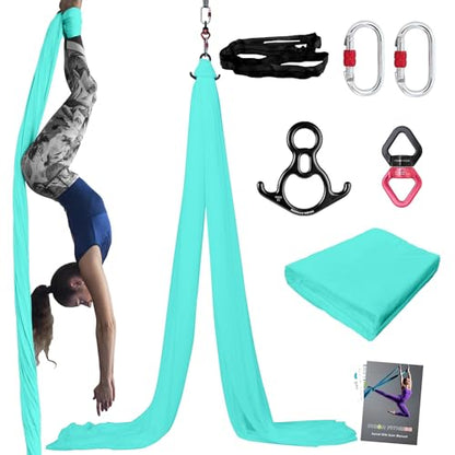 PRIOR FITNESS Aerial Silks Kit, SGS&CE Certified, 9/15/20Yards - color: Light Green, size: M(15 Yards)