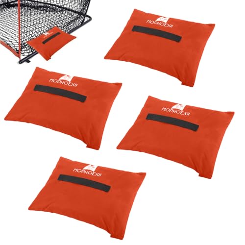 Sports Net Sandbags,All Sport Sandbags for Baseball Nets, Soccer Goals, Golf Nets, Football Nets, Hockey Nets,Weighted Anchor Bags - color: Orange-4 Pack