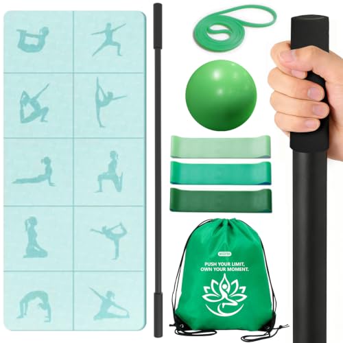 Foldable Yoga Mat Kit,Yoga Starter Sets,Yoga Stick Set