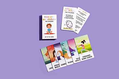 Kids Yoga and Meditation Flashcards, 24 Cards, Mindfulness Activities for Children