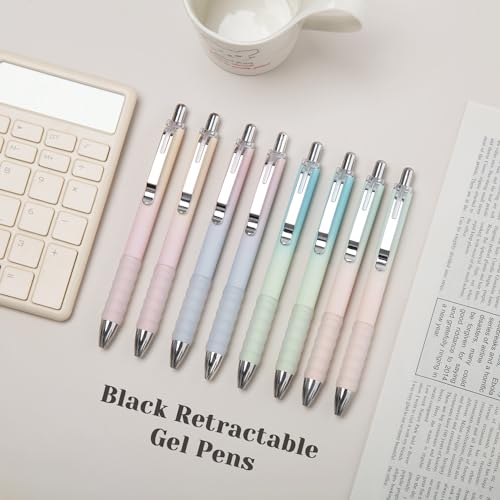 Aisibeiger Gel Pens Fine Point 0.7mm Black Ink Gel Pen Retractable Cute Pens for Smooth Writing School Office Supplies, Pack of 12 - color: 12-count