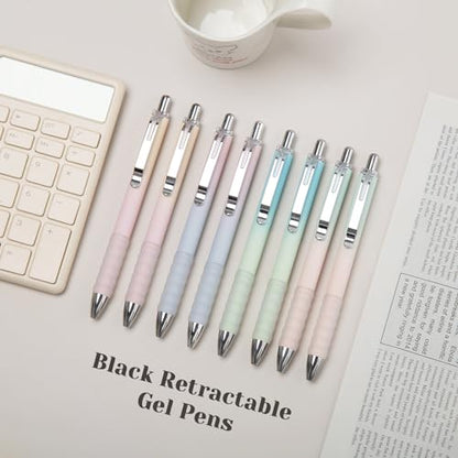 Aisibeiger Gel Pens Fine Point 0.7mm Black Ink Gel Pen Retractable Cute Pens for Smooth Writing School Office Supplies, Pack of 12 - color: 12-count