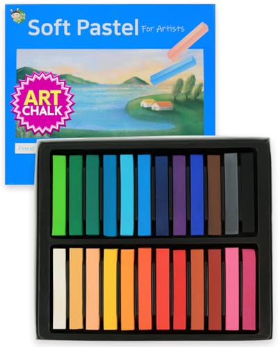 HA SHI Soft Chalk Pastels, 24 Assorted Colors, Soft Art Supplies for Artists, Professional Drawing Media, Stick Pastel for Advanced Users, DIY Beauty Nail Art, Pan Chalk Pastels - color: 24 Colors (Long)