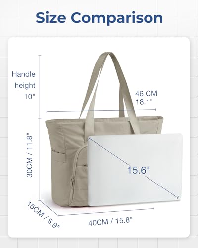 BAGSMART Tote Bag for Women, Lightweight Tote Bag with Yoga Mat Strap - color: 브라운.