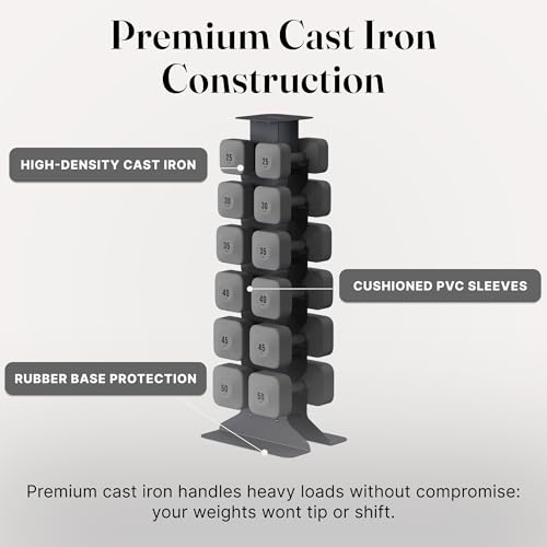WeGym Dumbbell Rack, Sturdy Cast Iron for Space-Saving Home Gym Storage | Sturdy cast iron, space-saving storage, home strength training setup - color: Slate, style: XL