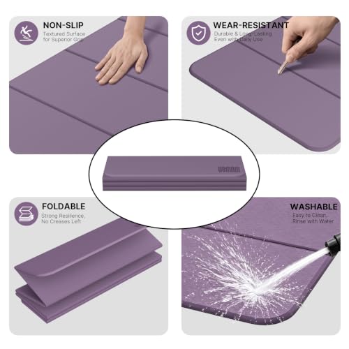Yoga Mat Thick 10mm, Foldable Yoga Mat 75 x 26 x 0.4 Inches - color: Purple