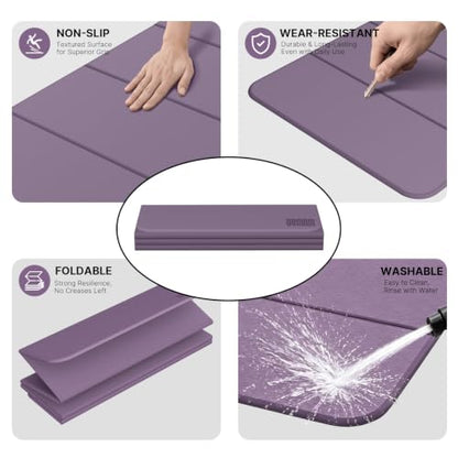 Yoga Mat Thick 10mm, Foldable Yoga Mat 75 x 26 x 0.4 Inches - color: Purple