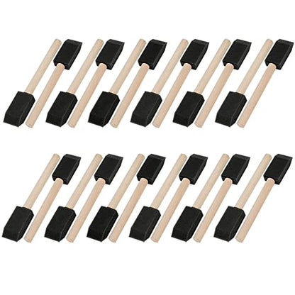 Mister Rui 24 Pack 1 Inch Foam Paint Brushes for Painting and Cleaning | High-Absorbency Sponge Brushes for Paints, Stains and Varnishes. Smooth, Drip-Free on Crafts, Furniture and Walls - color: Foam Brush Set | Pack of 24