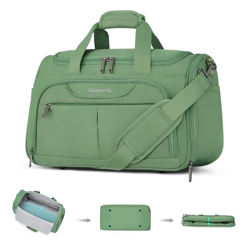 Hanke Small Underseat Carry On Luggage Bags for Travel with 10 Pockets. - color: Forest Green, size: Underseat Carry-On