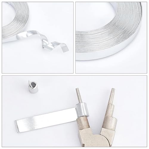 BENECREAT 32.8 Feet Flat Jewelry Craft Wire, 18 Gauge Aluminum Wire for Bezel, Sculpting, Armature, Jewelry Making(Silver, 10mm Wide, 16.4Feet/Roll, 2Rolls) - size: 10mm Wide