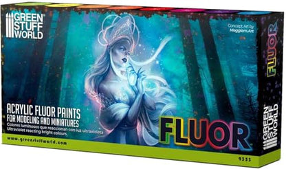 Green Stuff World for Models and Miniatures Set of 8 Fluor Paints 9353