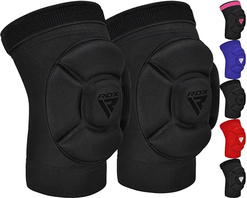 RDX Knee Pads for Work, Oeko TEX Certified, Anti-Slip Protective Thick Padded Foam Pad, Collision Avoidance Sleeves Pair, MMA Muay Thai Grappling Volleyball Football Wrestling Gardening. - color: BLACK, size: Small
