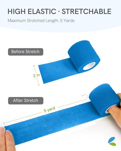 FriCARE Self Adhesive Bandage Wrap, Medical Tape in First Aid Kit | Elastic Cohesive Bandages for Sports/Vet/Wrist Ankle Wounds, 2 Inches X 5 Yards, Latex-free 6 Rolls, Urban Pop - color: Urban Pop
