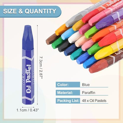 PATIKIL Blue Blue Oil Pastels, 48Pcs Soft Oil Crayons Pastels Stick Vibrant and Creamy Art Supplies Bulk for Artists Beginners Art Painting Drawing Blending Graffiti Gallery - color: Blue Blue