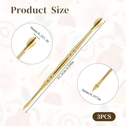 3pcs Wax Carving Tools Set, Stainless Steel Sculpture Tool Wax Tools Kit Sculpting Tool Spoon, Wax Carving Tool Set for Carving Modeling