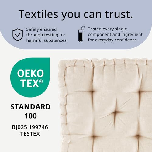 Intelligent Design Floor Pillow Meditation Cushion, 20x20 Ivory - color: Ivory