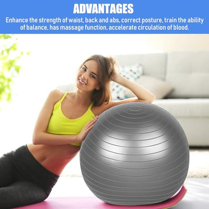 Leyndo 4 Pcs 26 Inch Yoga Exercise Ball Pilates - color: Gray