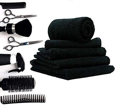 SIMPLI-MAGIC 79178 Cotton Hand Towels, 16"x27", Black, Not Bleach Proof, 12 Count - color: Charcoal, size: 16 in x 27 in