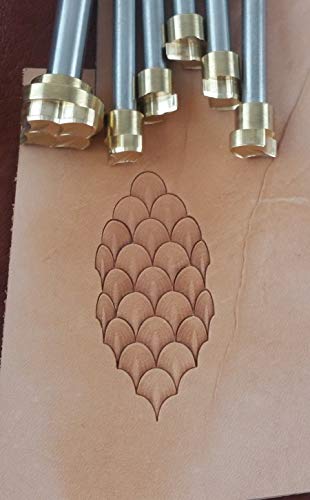 DandS ltd Leather Stamp Tool Set, Dragon Scale, Professional Steel Craft Tool for Leatherworking, Embossing, Carving & Stamping Leather Projects, Belts & DIY Projects Compatible with Mallet #62Set - color: Dragon Scale Set