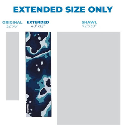 SHAKEitCOOL Extended Size Cooling Towel – Be Cool in Style - Heat Relief, Soft, Lightweight, Sun Protection, Easy Clean - Perfect for Biking, Hiking, Running, Yoga, Golf, Gardening - Blue Ocean M - color: Blue Ocean