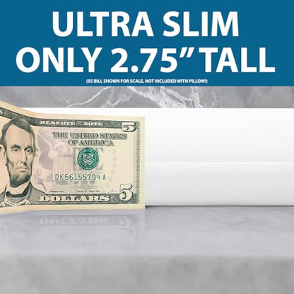 Bluewave Bedding Ultra Slim Gel Memory Foam Pillow for Stomach and Back Sleepers - Thin, Flat Design for Cervical Neck Alignment and Deeper Sleep (2.75-Inches Height, Standard Size) - size: 2.75"H (Standard), style: Gel Memory Foam