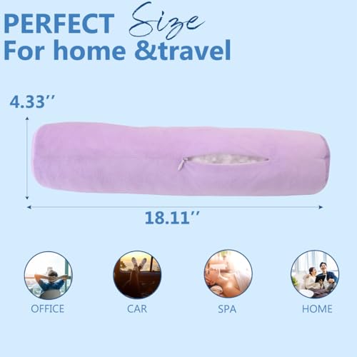 Neck Roll Pillow,Cervical Neck Pillow Bolster Pillow for Sleeping - color: Purple 81