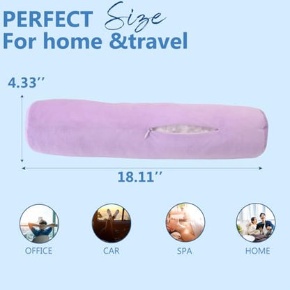 Neck Roll Pillow,Cervical Neck Pillow Bolster Pillow for Sleeping - color: Purple 81