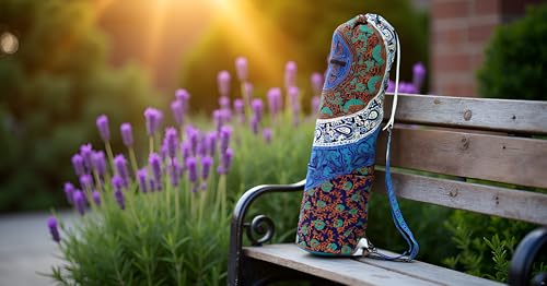 INDIAN CRAFT CASTLE Yoga Mat Bag, Full-Zipper Yoga Mat Carrier with Adjustable Strap, Front & Exterior Phone Pocket, Stylish & Functional Fitness Mat Holder for Women & Men - color: Blue 6 kaam