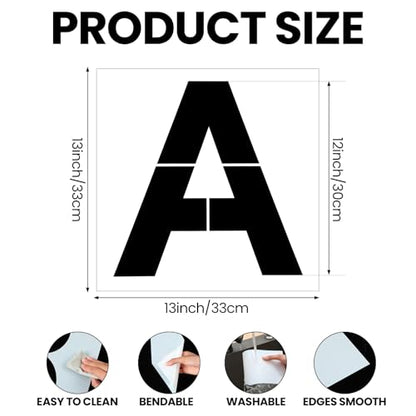 SATINIOR 12 Inch Large Letter Stencils and Numbers, 36 Pcs Reusable Alphabet Stencils Plastic Numbers Templates Craft for Wood Wall Fabric Signage Chalkboard Painting DIY Projects (Standard) - size: 12 Inch, style: Standard