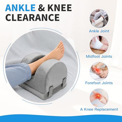 Adjustable Height Knee Replacement Pillow for Recovery - Leg Elevation Pillow with Firm Foam for Post-Surgery Sleeping, Hip & Ankle Pain Relief & Swelling Reduction (Grey) - size: 2-in-1 Layered
