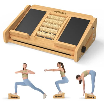 HOTWAVE Slant Board for Calf Stretching with Foot Massage Roller