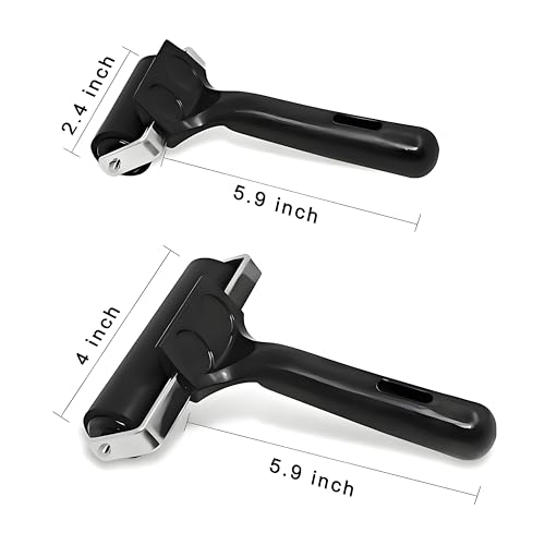 2 Pack Brayer Rollers, Professional Rubber Art Rollers with Comfortable Hand Feel, Suitable for Handmade Production, printmaking, Ink Coating, bonding, and Stamping Tools (4 inches+2.4 inches) Black