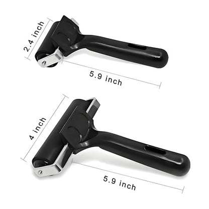 2 Pack Brayer Rollers, Professional Rubber Art Rollers with Comfortable Hand Feel, Suitable for Handmade Production, printmaking, Ink Coating, bonding, and Stamping Tools (4 inches+2.4 inches) Black
