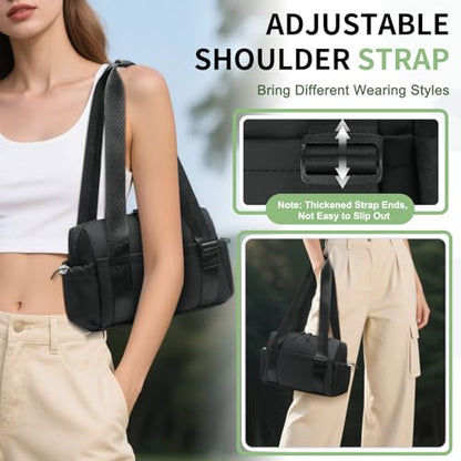 Mini Gym Bag, Small Gym Bag w/Wet Compartment for Women Black - color: Black