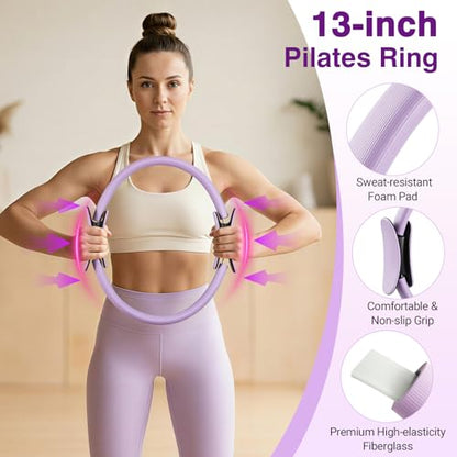 Home Pilates Kit Home Workout Essentials Set for Women Full-Body Exercise - color: Violet Large-Level3
