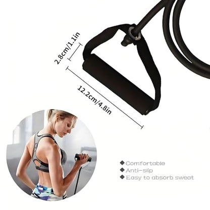 Resistance Bands with Handles, Exercise Bands - Perfect Stretch Rope for Home Workouts, Ideal for Fitness Enthusiasts & Home Gym - color: Black(30lb)