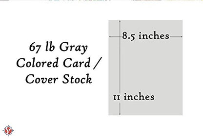 Gray 67lb Vellum Bristol Cardstock, Lightweight Cover Card Stock Paper - Great for Arts and Crafts, Wedding Invitations, Documents and Brochures | 8.5 x 11 (Letter Size) | 250 Sheets per Pack - color: Gray, size: 8.5 x 11