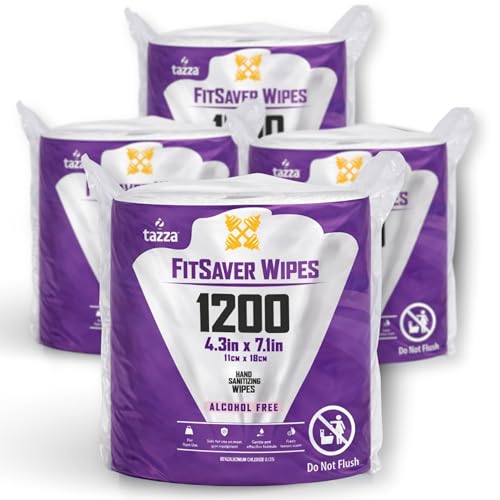 Tazza Wet Wipes, 4 x 1200 Count, Pre Saturated Gym Equipment Cleaning Wipes