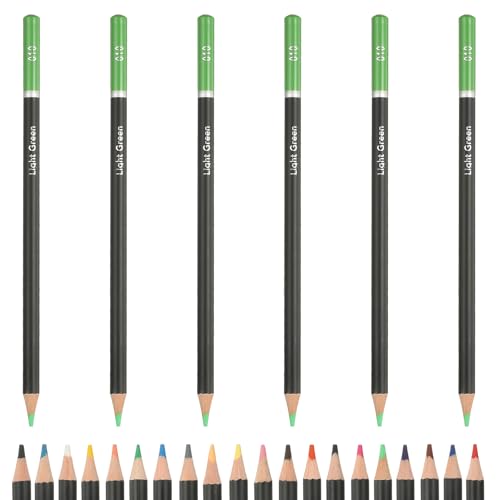 PATIKIL Colored Pencils, Grass Green Color Drawing Pencils with Oil-Based Cores Art Scrapbook Supplies for Adult Coloring Books Artists Beginners Drawing Sketching, 6 Pcs - color: Grass Green
