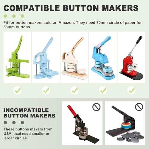 2.28" Button Paper Cutter Graphic Punch Cutter for DIY Button Making, 2.75" Circle Cutter Punch for Scrapeboards Cardstocks Cutting - size: for 58mm Buttons