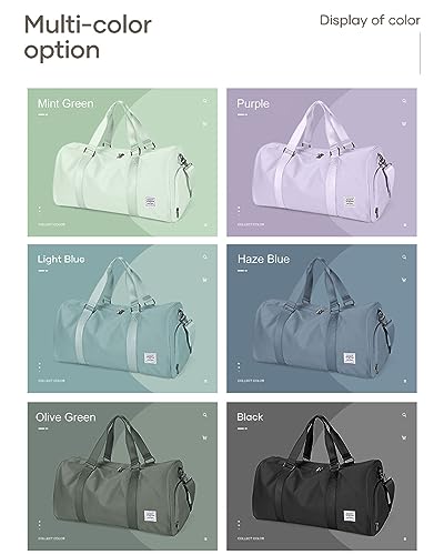 Light Blue Yoga Women Tote Bag Large Shoulder Bag Top Handle Handbag with Yoga Mat Buckle, Shoe Compartment and Wet Dry Storage Pockets for Gym, Work, Sport