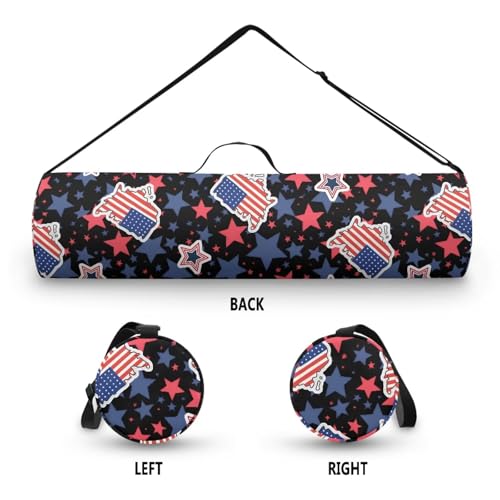 Yoga Mat Bag for Women & Men Full-Zip Yoga Mat Carrier Bag for Class Workout Park with Adjustable Strap - color: American Map
