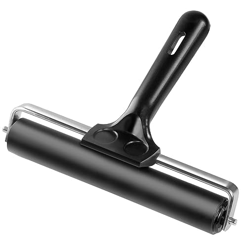 VVVID 5.8-inch Wide Rubber Roller Brayer for Lino Printing, Block Printing and Ink Rolling, Fast and Efficient Ink Coverage - size: 5.8"