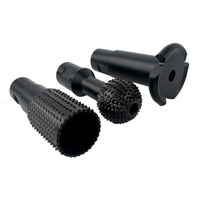 3pcs DIY Wood Carving and Deburring Tools Sphere Rotary Burrs with 5/8"-11 Thread for 4 1/2 and 5" Angle Grinder, Safe Carbon Steel Electric Grinder Bits Accessories for Wood Grinding Reaming Grooving