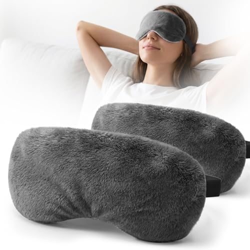 MORLIDEN Heated Eye Mask for Dry Eyes & Stye - Microwavable Warm Compress | For Blepharitis, Chalazion, MGD-Lightweight, No Heavy Pressure-Reusable Moist Heat Mask with Natural Flaxseed (Gray2P) - color: Gray2pcs